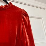 Ulla Johnson  Marlene Blouse Carnelian Autumn Velvet Mock Neck Top Size 4‎ NEW Photo 5