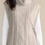 Soft Surroundings Aviemore Sweater Knit Poncho in Heather Oatmeal Size L/XL Photo 0