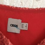 ASOS  ruby sequin crop‎ camisole w/ cord straps US4 UK3 EU36 Photo 3
