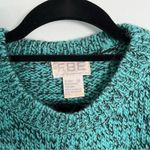 Vtg. 1980’s FaBE Cat Sweater, Sz M Acrylic/Wool Blend Teal W/ Black Cat Novelty Green Size M Photo 2