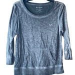 True Religion  acid washgray pullover top Kangaroo pocket 
loungewear streetwear Photo 0