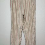 Coldwater Creek 100% Linen Striped Pull On Pants, Sz Medium Photo 5
