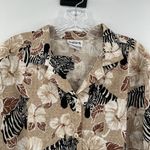 Bonworth  Zebra Novelty Printed Short Sleeve Button-Up Shirt Women's Size XL Photo 2