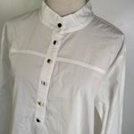 J.Crew Band Collar Tuxedo Popover Tunic White Cotton AU293 Photo 1