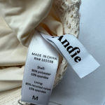 ANDIE  Swim Hydra Bikini Top Medium Vanilla Cream Crochet Lace Ruffled Photo 4