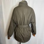 Members Only  Vintage 80s Belted Parka Puffer Coat Women 9/10 Olive Green Photo 3