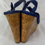 DOLCE VITA Women’s Jill Open Toe Slingback Wedge Sandal Suede Blue Size 10 Photo 2