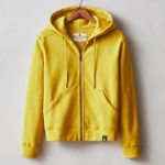American Giant Full Zip Hoodie Mustard Yellow Fleece L Made in USA Size L Photo 8