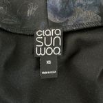 Clara Sunwoo Kimono Duster Women XS Black Floral Open Front Lagenlook Artsy Purple Photo 6