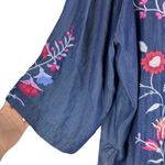 Johnny Was  Piper Shirt Tail Kimono Jacket Embroidery Denim Size XL Photo 10