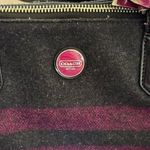 Coach  Signature Wool Stripe Satchel Passion Berry Charcoal F24784 Photo 1