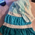 Women's Blue Ombre Lace Detail Midi Dress Size L Spring Elegant Size L Photo 0