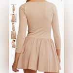 Free People  Onda Drop-Waist Long-Sleeve Stretch Cotton Mini Dress Photo 1