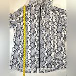 Susan Graver  Gray White Snake Print Wind Breaker Hood Cinch Waist Pockets Size L Photo 4