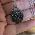 Stainless Steel Protective Evil Eye Pendant Necklace Silver Photo 3
