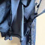 Anthropologie  By Together Cold Shoulder Star Print Blue Top Long Sleeve‎ Size L Photo 2