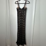 JLUXLABEL  Odyssey Crochet Maxi Dress in Black and Nude. NWT Photo 8