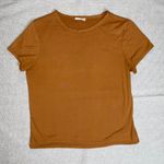 Olivia Rae | Mustard Yellow Short Sleeve Cropped Tee | Large Photo 0