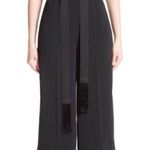 St. John  Black Split V-Neck Wide Leg Jumpsuit‎ Size 0 Photo 0