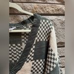 No Boundaries  V-Neck Checkered Cardigan Size XXXL Juniors Rib Trim Preppy Green Photo 5