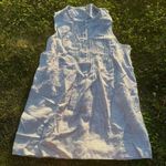 Faherty Womens Dress Size XXL Isha 100% Linen Blue/White Stripe Pintucks Pockets White Photo 4