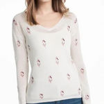 White House | Black Market Sequin Sweater V-Neck Long Sleeve Top XS Photo 0