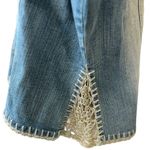 Vintage CREST JEANS Denim Jean Jacket Crochet Details Blue Size XXL Photo 8