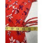 Kaileigh Faux Wrap Dress NWT Size M – Coral Red Floral Short Sleeve Photo 7