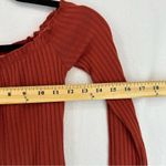 Riley & James  Long Sleeve Button Off The Shoulder Midi Dress Bodycon S Orange Photo 6