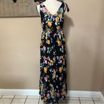Lulus  Beloved Bae Black Floral Print Tie-Strap Tiered Maxi Dress Photo 3