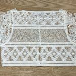 Miguelina Eloise Riviera Mayan Lace Floral Sheer Crop Top Size XS/S White Photo 0