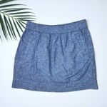 Loft  Linen Blend Pull-On Chambray Pocket Skirt Photo 4