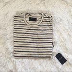 Lucky Brand  Tee Shirt crew neck short sleeves cream blue stripes Size Medium Photo 1