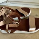 MIA Women's Ellen Round Toe Metallic Flat Sandal Ankle Strap Leather Copper S 10 Photo 1