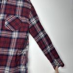 Love Note Women's Plaid Flannel Bodysuit Shirt Size Medium Red Blue Long Sleeve Photo 5