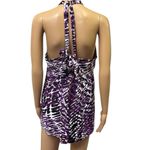 Cacique Swim by Purple Animal Print Halter Underwire Tankini Top Plus Size 42D Photo 4