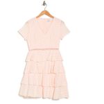 Stellah Tiered Eyelet Dress Deep V Photo 2