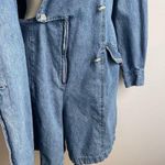 Vintage 90s D. Frank Denim Leopard Velvet Skort Romper Dress Shorts Jorts 12 Photo 4