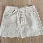 We The Free  Cream Denim Skirt With Buttons Size 30 Photo 0