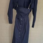 Free People  dress Isley Midi attached shrug XS blue purple long sleeve Photo 1