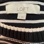 Loft -black & white striped sweater, balloon sleeves w/white knit accent size S Photo 5