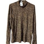 J.Crew  Animal Print Women’s Long Sleeve Lightweight Turtleneck Blouse  Sz M NWT Photo 0