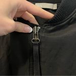 Vince Linen Blend Black Bomber Jacket Photo 5