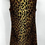 Vintage Jamison Mini Tank Dress Belted Leopard Back Zip Boat Neck Tan Black XS Photo 4