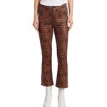 7 For All Mankind NWT Leopard-Print High-Rise Slim-Fit Kick Flare Jeans Photo 7
