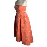 Rubber Ducky  Floral Rose Ball Gown M Coral Orange Strapless High Low Zipper Photo 5
