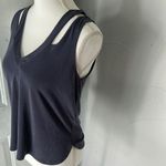 Sunday in Brooklyn  Blue Relaxed Cut Out Tank Top Photo 1