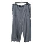 Joie  Pants Women XL Blue Gingham Check Wide Leg Crop Capri Paperbag Cottagecore Photo 1