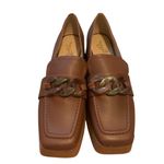 Naked Feet Leather Privy Platform loafer size 10 NWOT Brown Photo 1