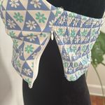 ZARA  blue & white daisy top EUC Photo 6